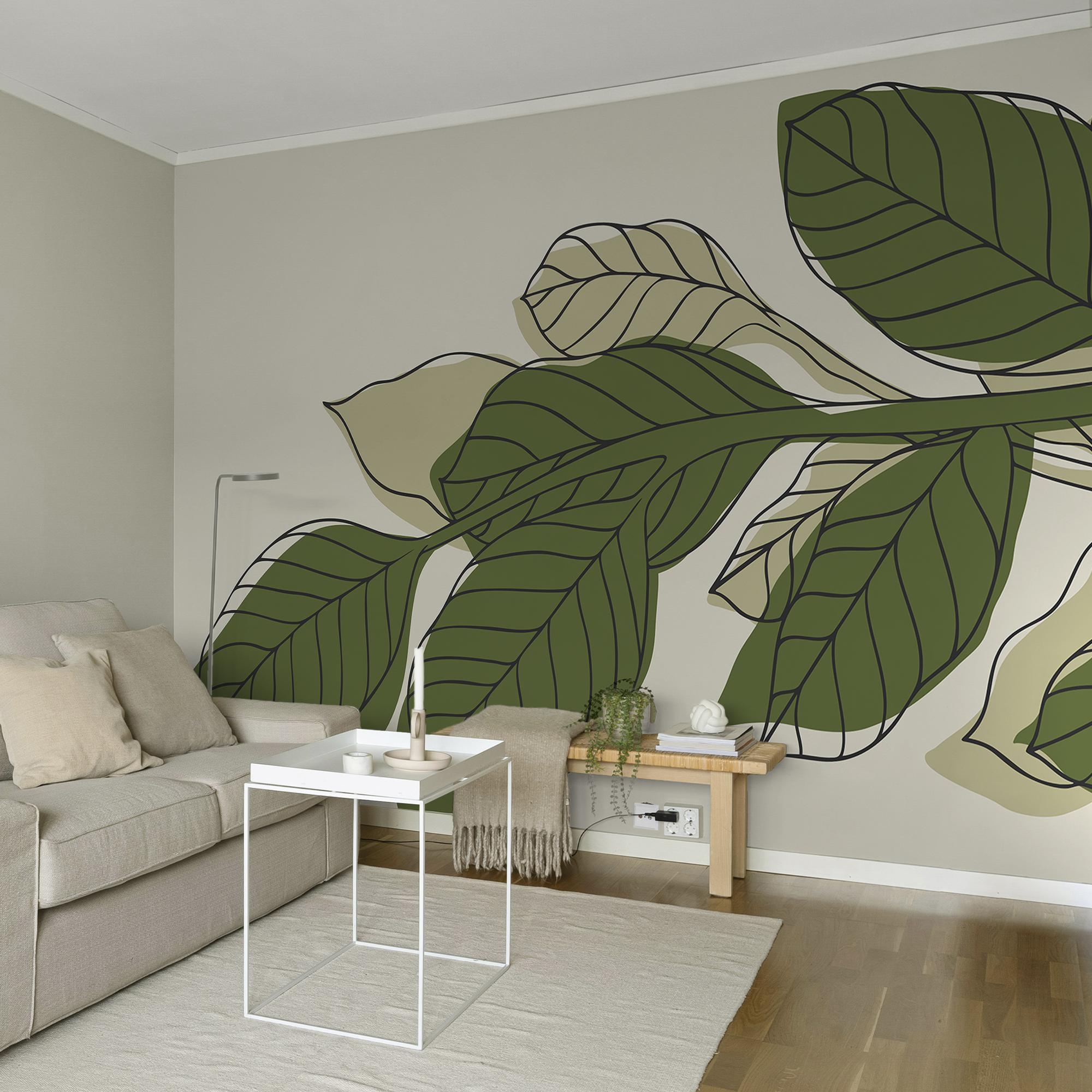 Green leafy plant with black lines Green leafy plant with black lines