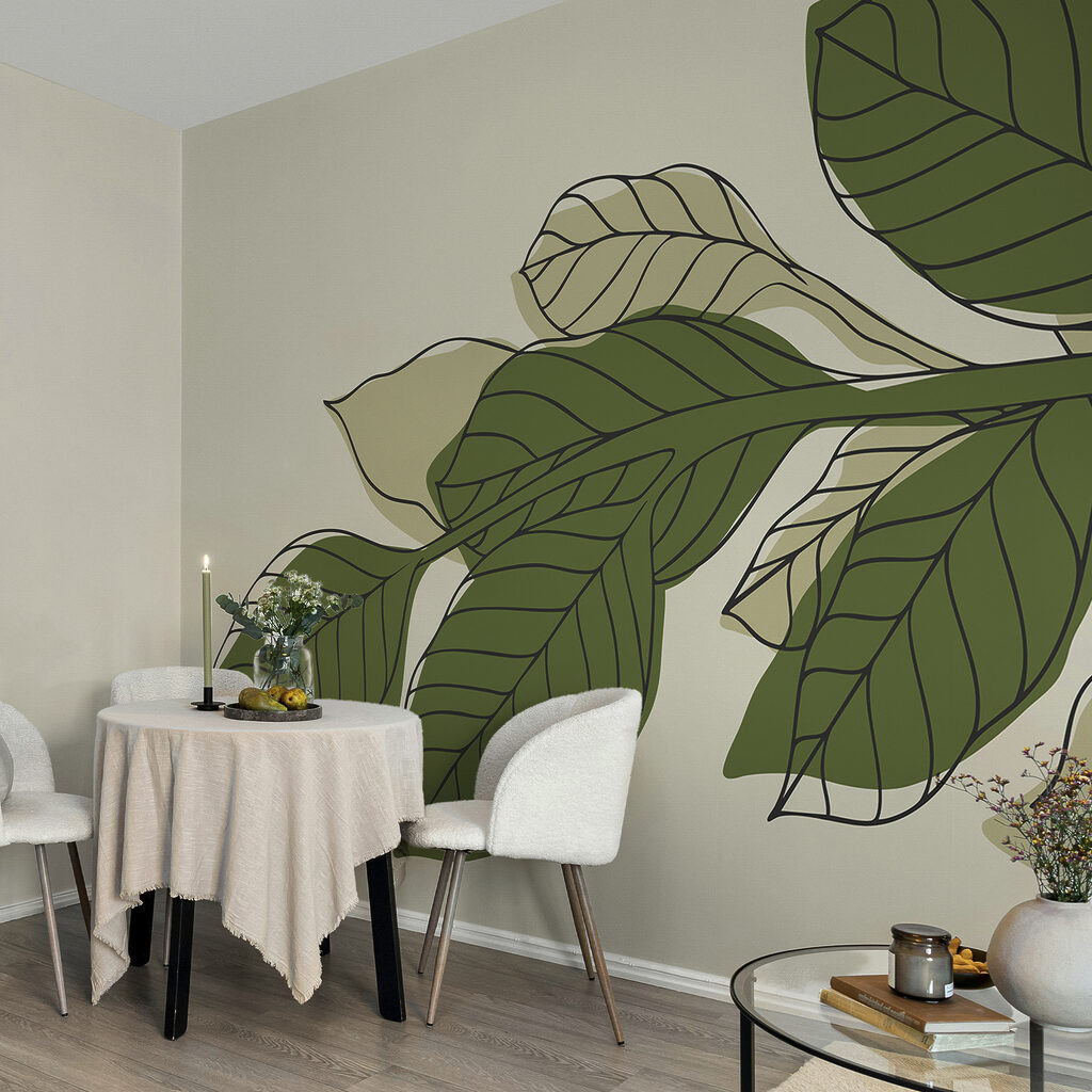 Green leafy plant with black lines Green leafy plant with black lines