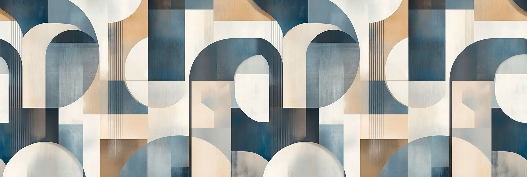 Colorful art piece with curved shapes