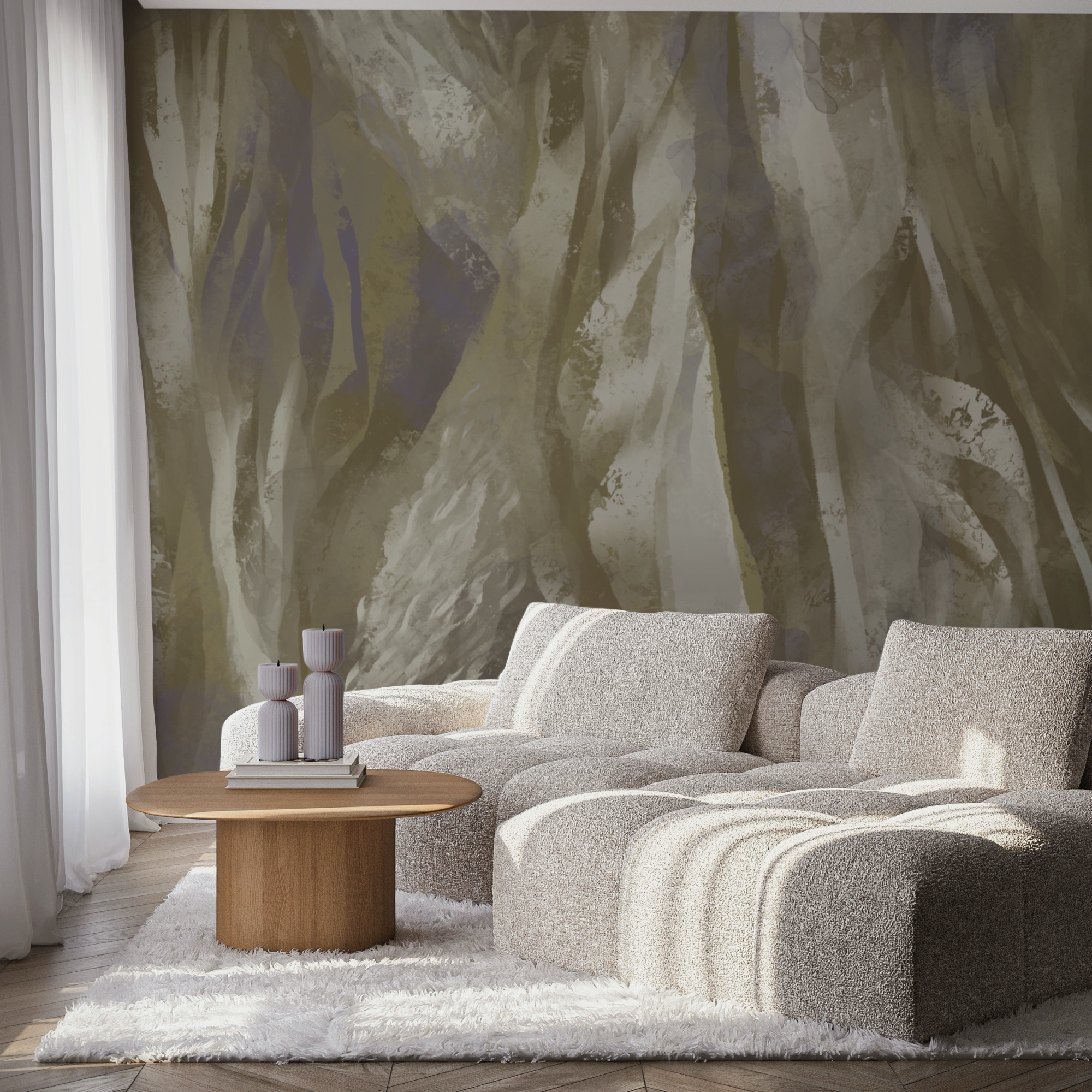 Abstract waves in soft colors