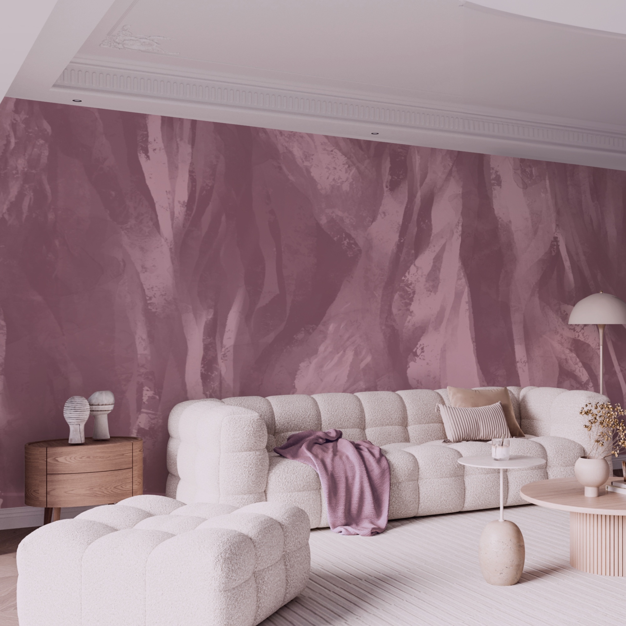 – Soft pink waves of creative design