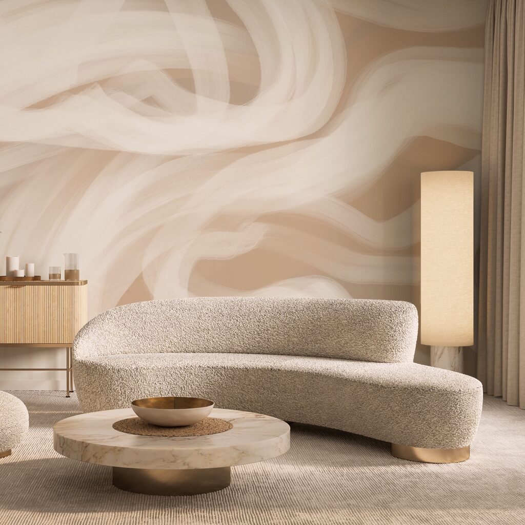 White swirls on a tan background White swirls on a tan background