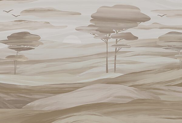 Landscape with trees and hills Landscape with trees and hills