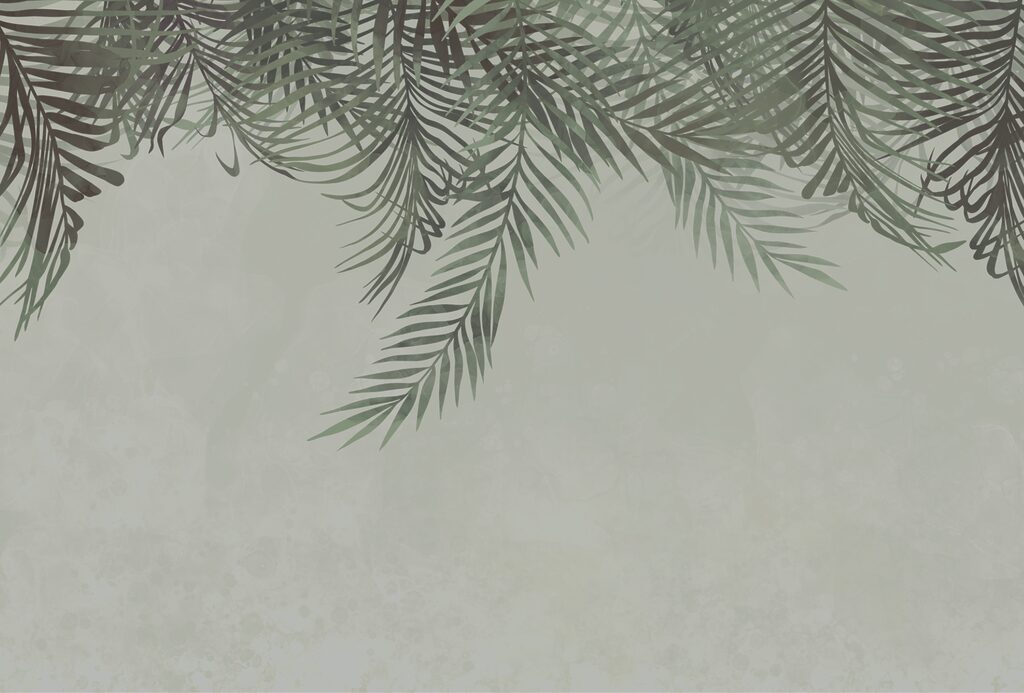 Greenery framing a soft background