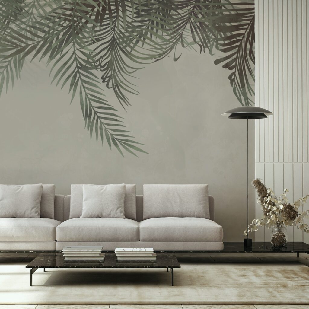 Greenery framing a soft background