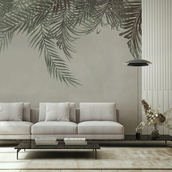 Greenery framing a soft background