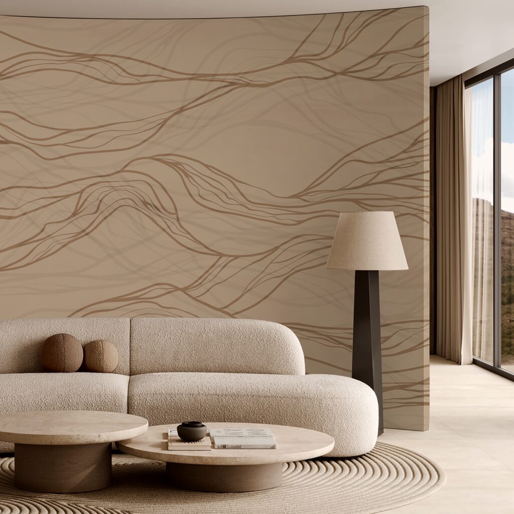Brown lines on a beige background Brown lines on a beige background