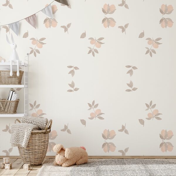 Pattern of leaves and flowers Wall murals Pattern of leaves and flowers