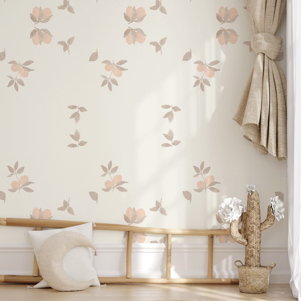 Pattern of leaves and flowers