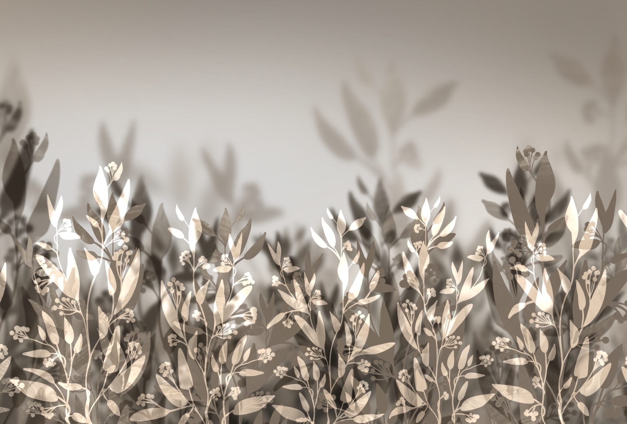 Gentle leaves in soft shadows