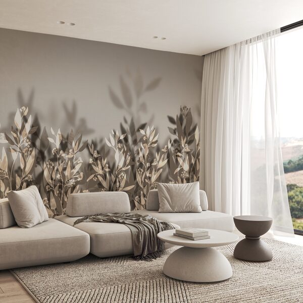 Gentle leaves in soft shadows Wall murals Gentle leaves in soft shadows