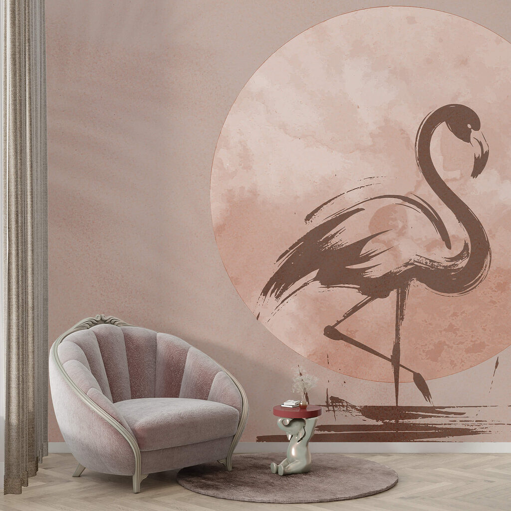 Flamingo drawing on paper Flamingo drawing on paper