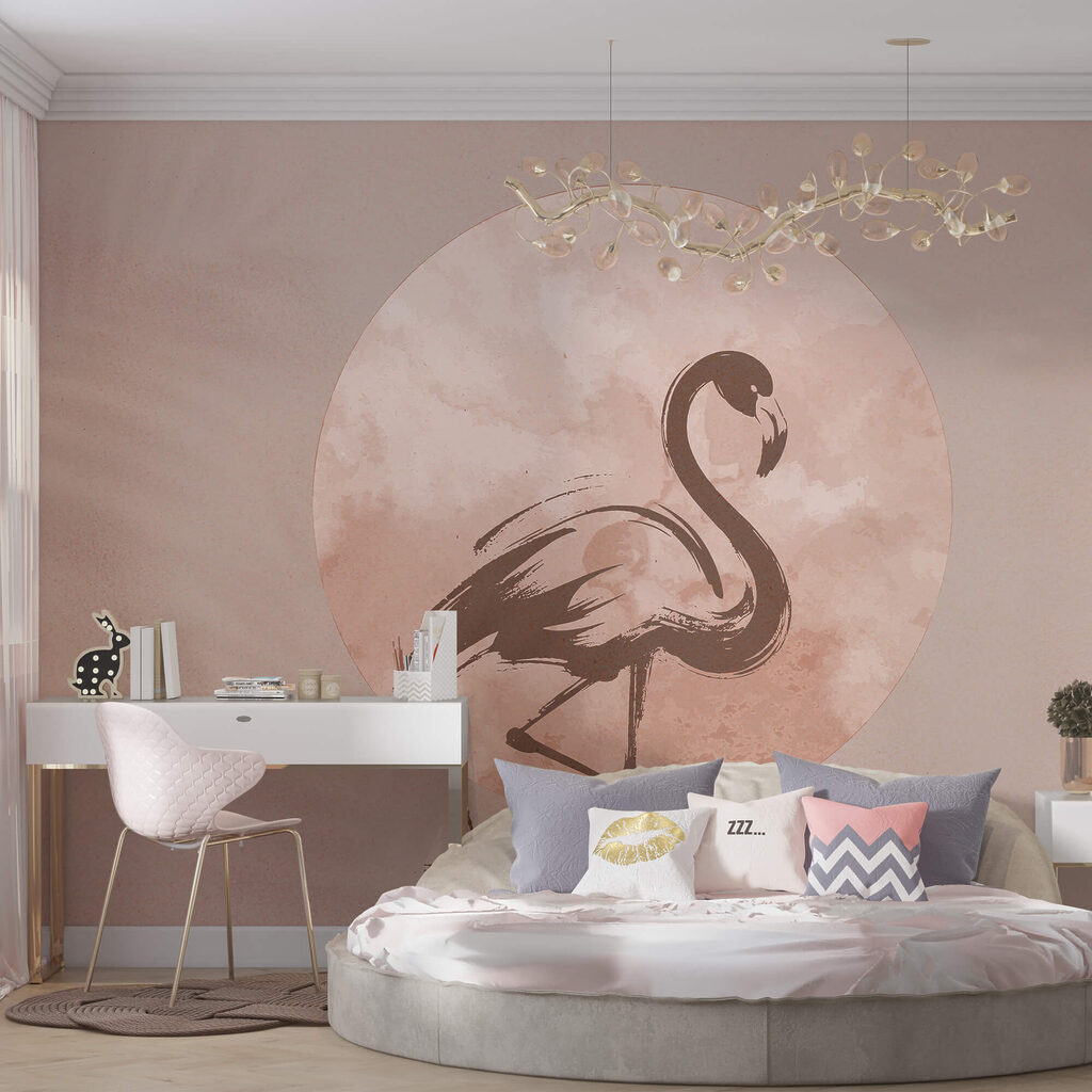 Flamingo drawing on paper Flamingo drawing on paper