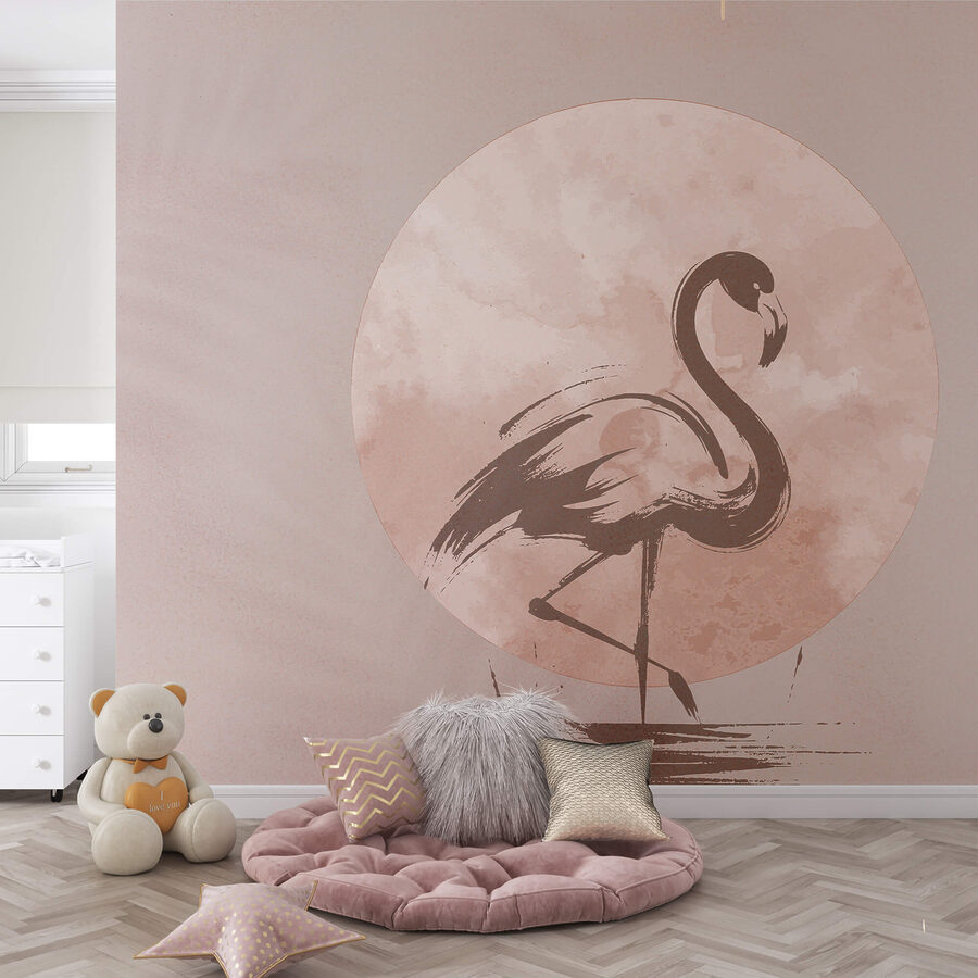 Flamingo drawing on paper Flamingo drawing on paper