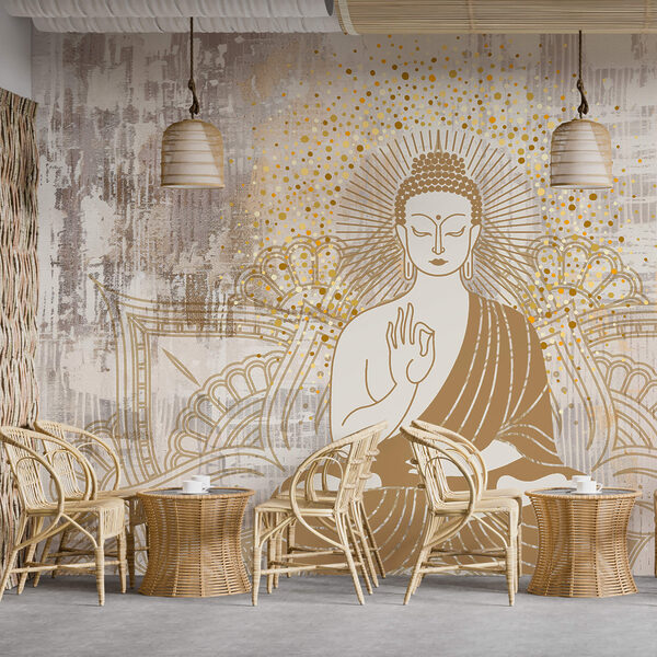 Wall murals Painting of a person sitting in a lotus position (SKU: t00181) Wall murals Wall murals Painting of a person sitting in a lotus position (SKU: t00181)