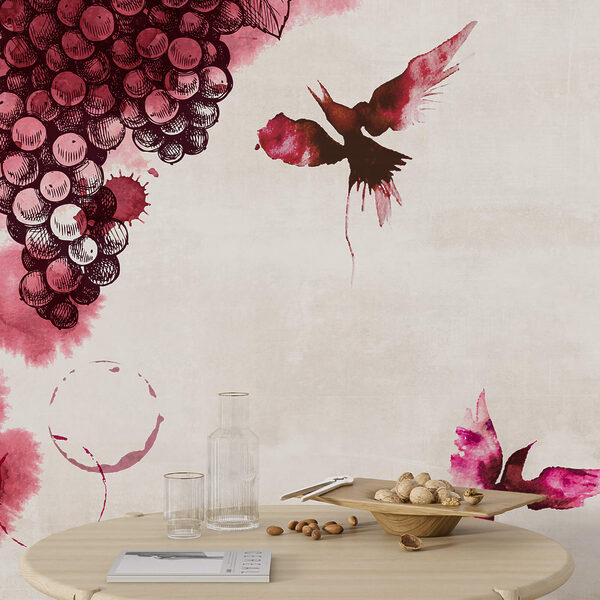 Painting of birds and grapes Painting of birds and grapes