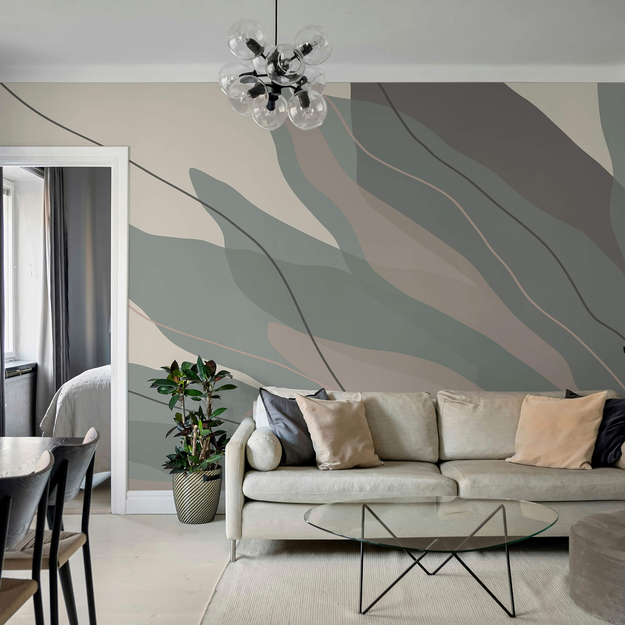 Flowing shapes in soft hues