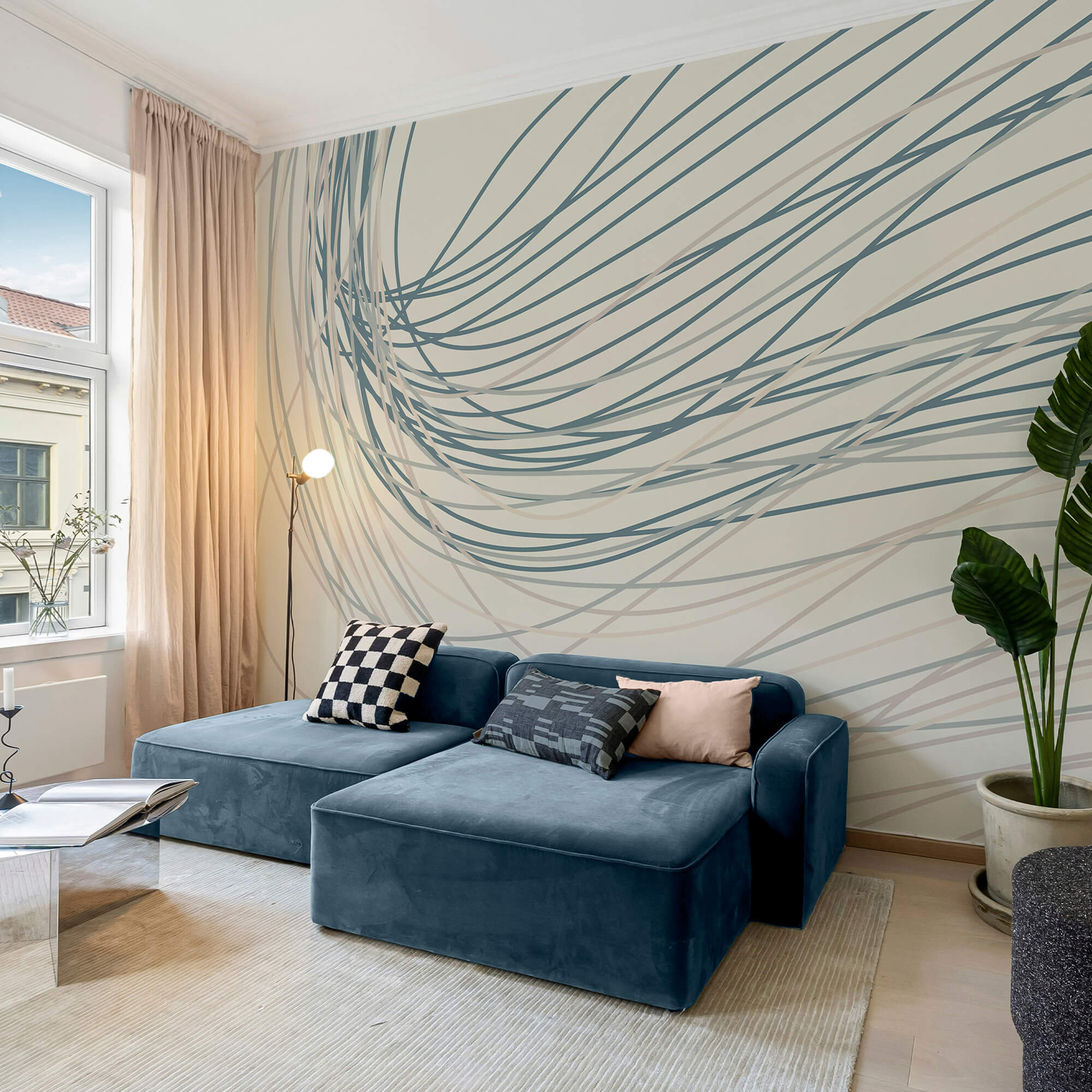 Flowing lines create a gentle rhythm