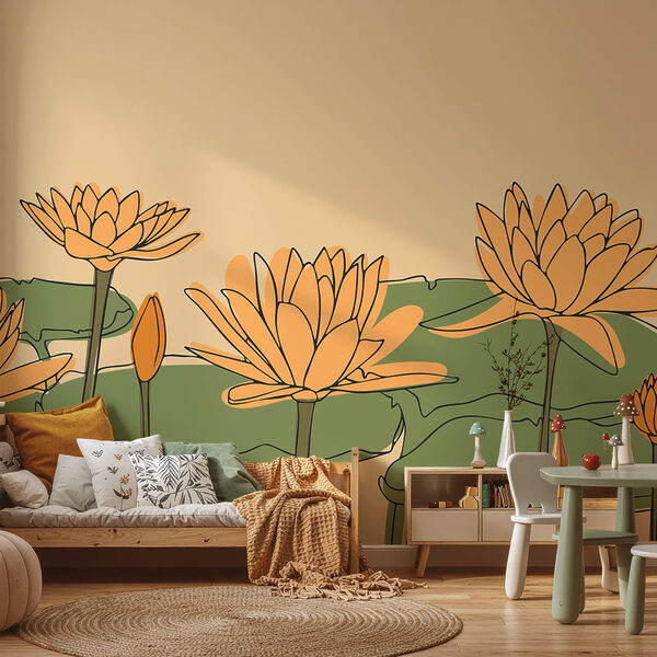 Wall murals Group of yellow flowers (SKU: t00192) Wall murals Wall murals Group of yellow flowers (SKU: t00192)