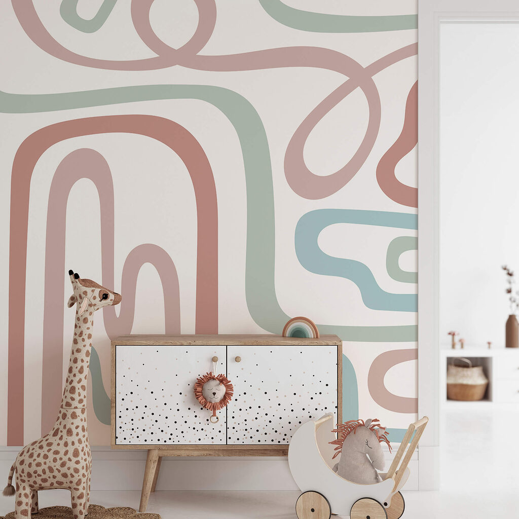 Colorful lines on a white background