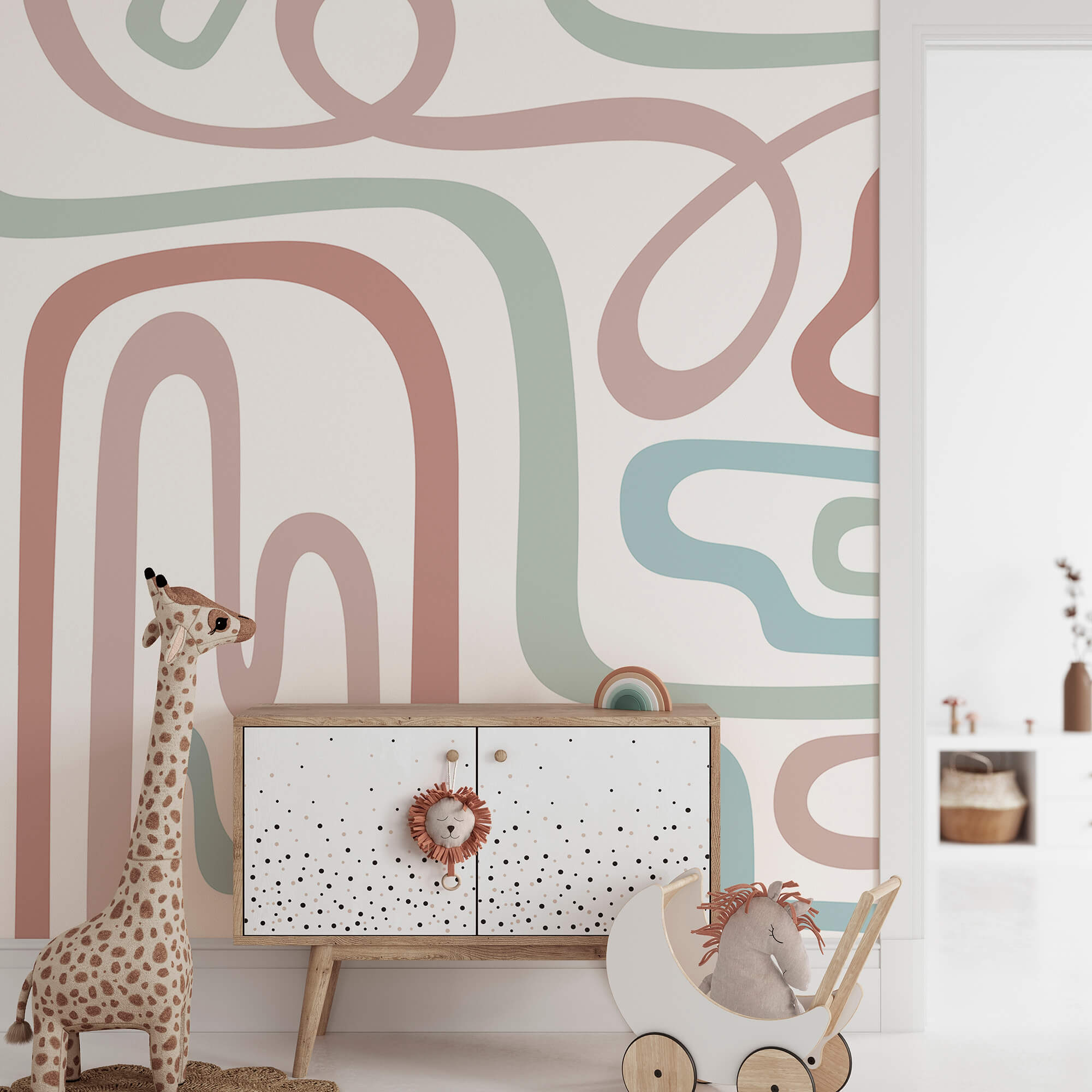 Colorful lines on a white background