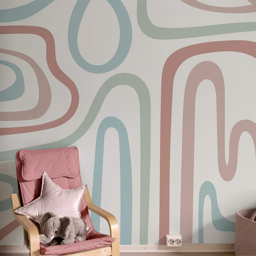 Wall murals Colorful lines on a white background Wall murals Colorful lines on a white background