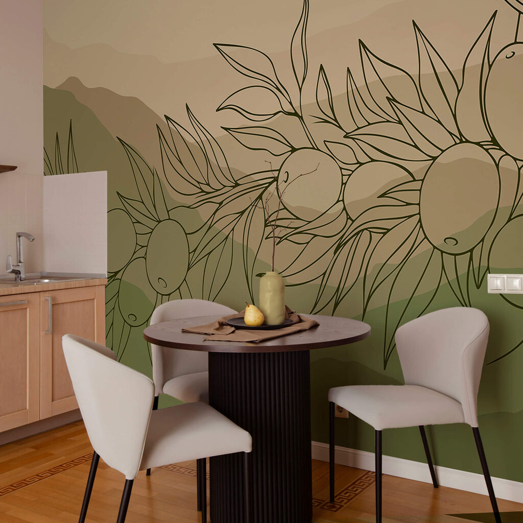 Drawing of fruit on a branch