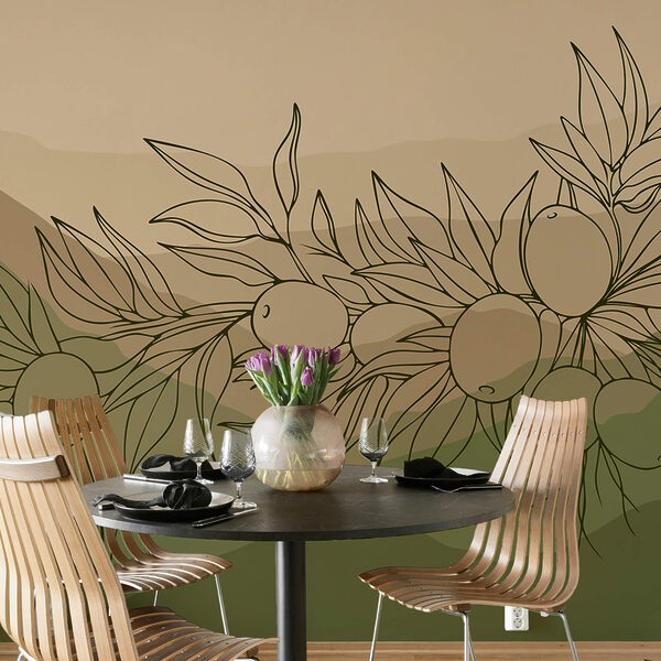 Drawing of fruit on a branch