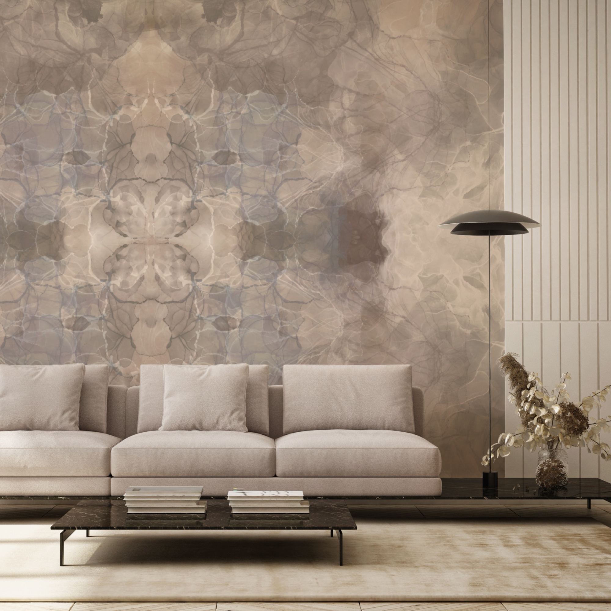 Fluid shapes in soft hues