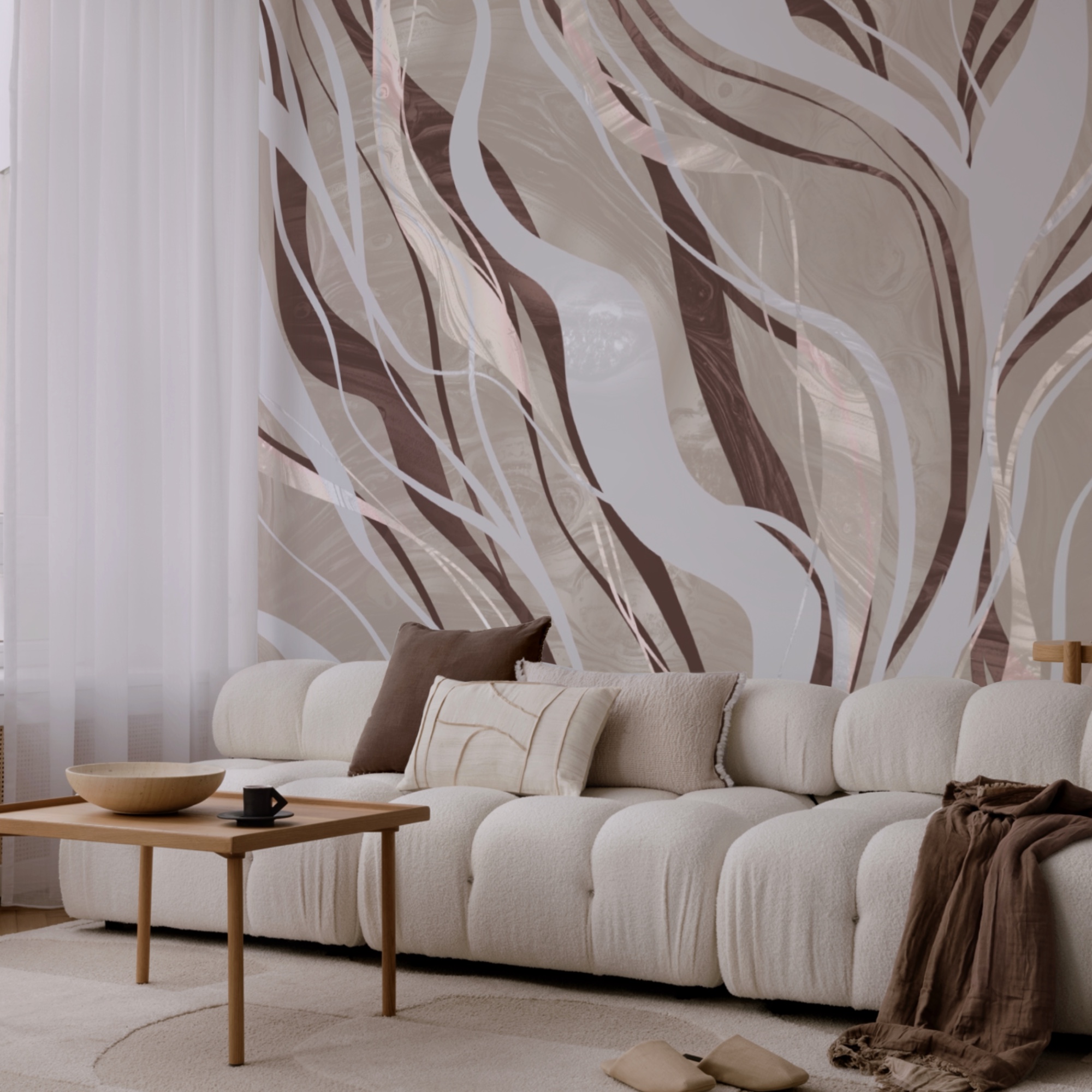 Brown and white swirls