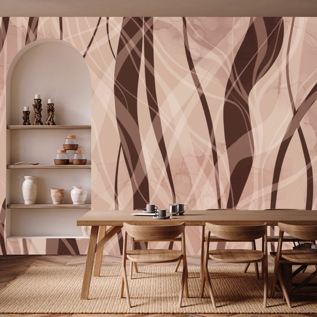 Soft waves in warm earth tones