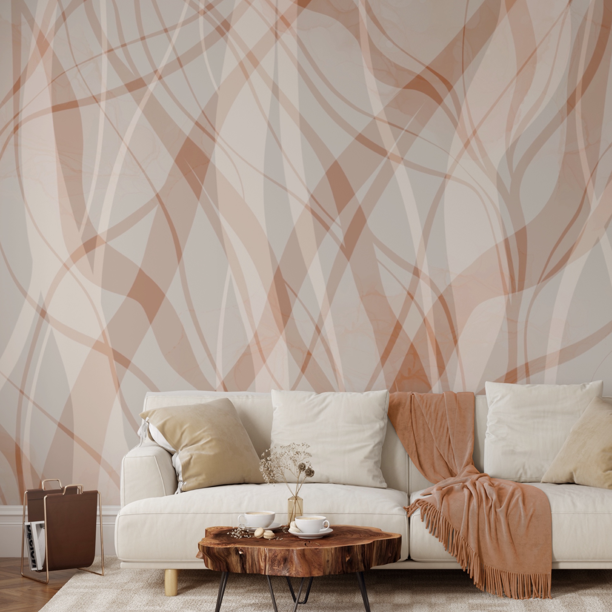 Flowing lines in soft hues