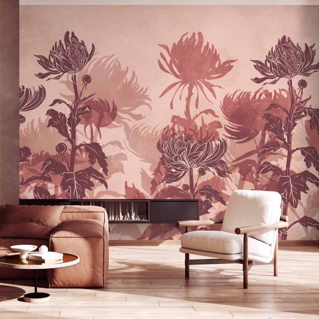 Drawing of flowers and leaves