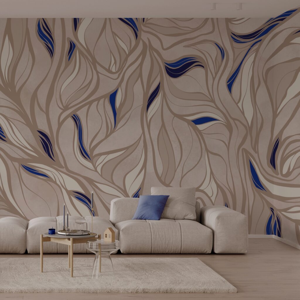 Pattern of blue and tan lines