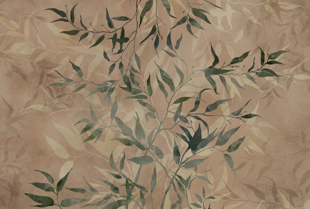 Natural foliage on textured background Natural foliage on textured background