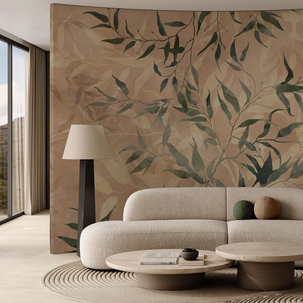 Natural foliage on textured background Natural foliage on textured background