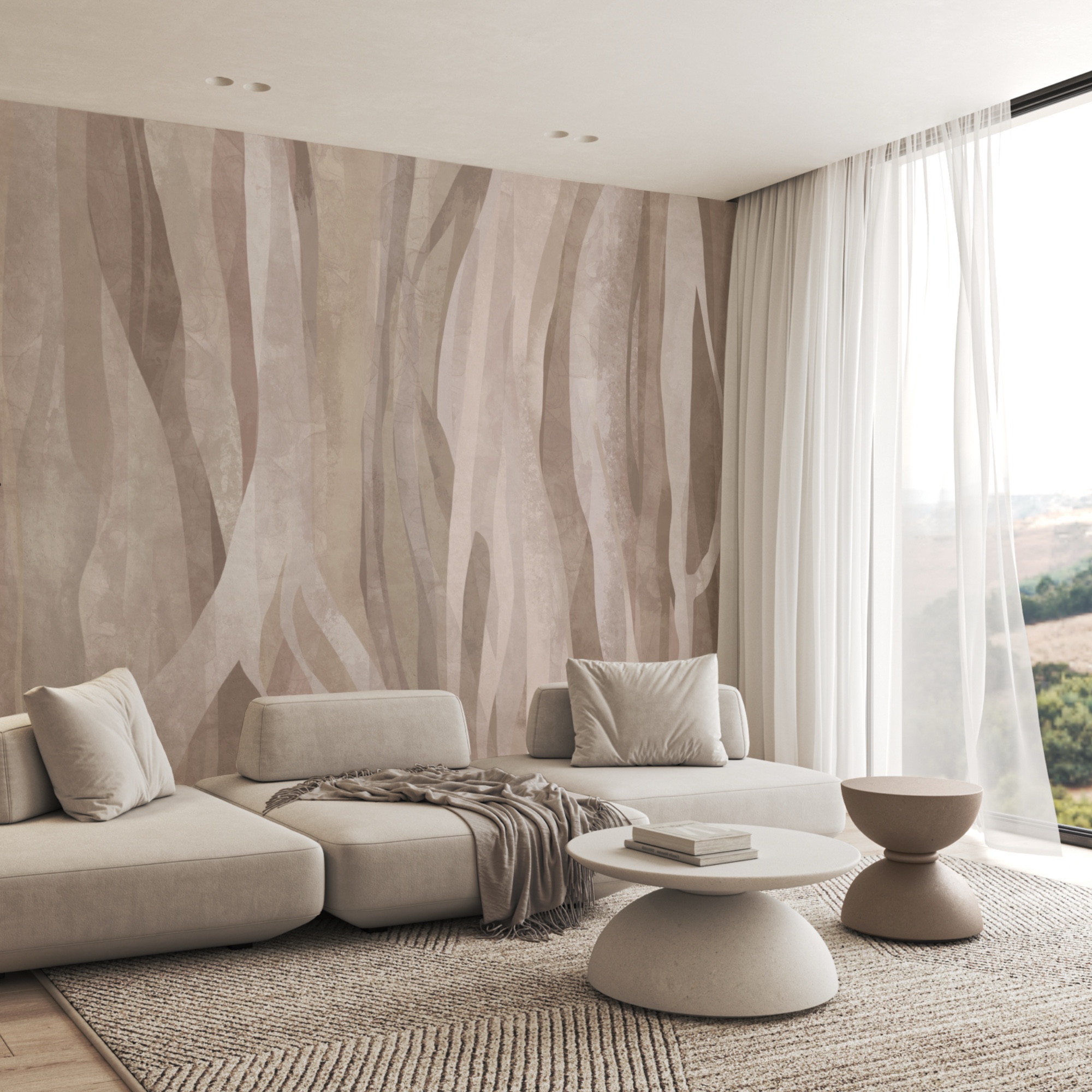 Abstract natural patterns in soft hues