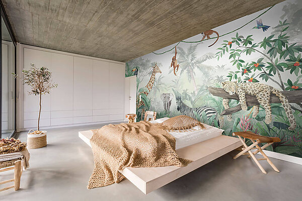 Wall mural of animals in the jungle Wall mural of animals in the jungle