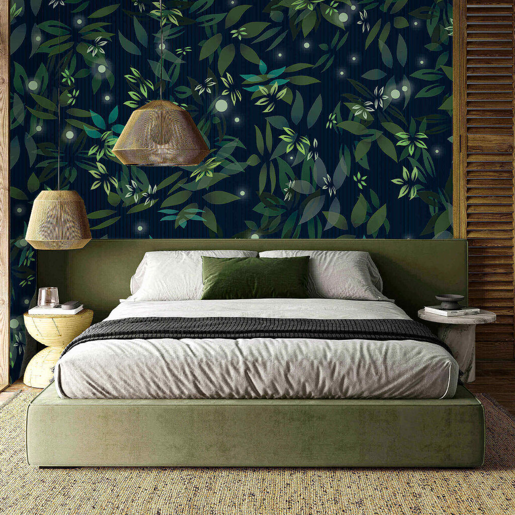Pattern of leaves and dots Pattern of leaves and dots