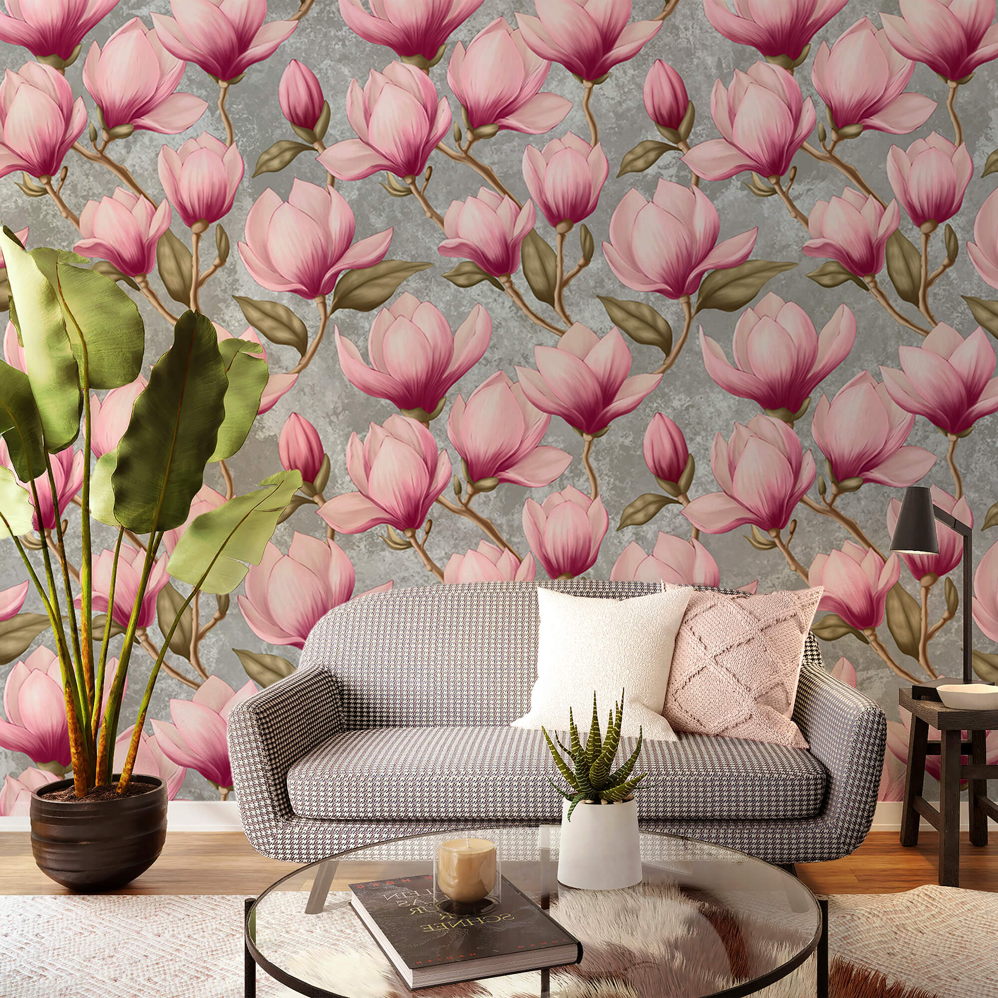 Pattern of pink flowers