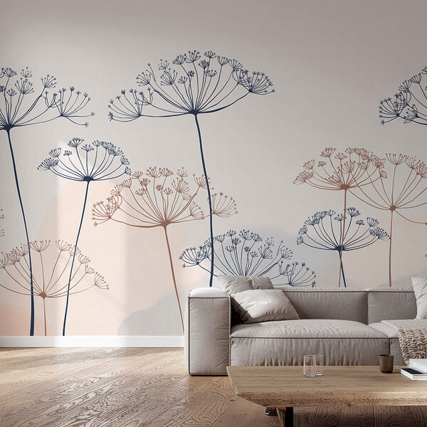Wall murals Group of flowers with a white background (SKU: t00267) Wall murals Wall murals Group of flowers with a white background (SKU: t00267)