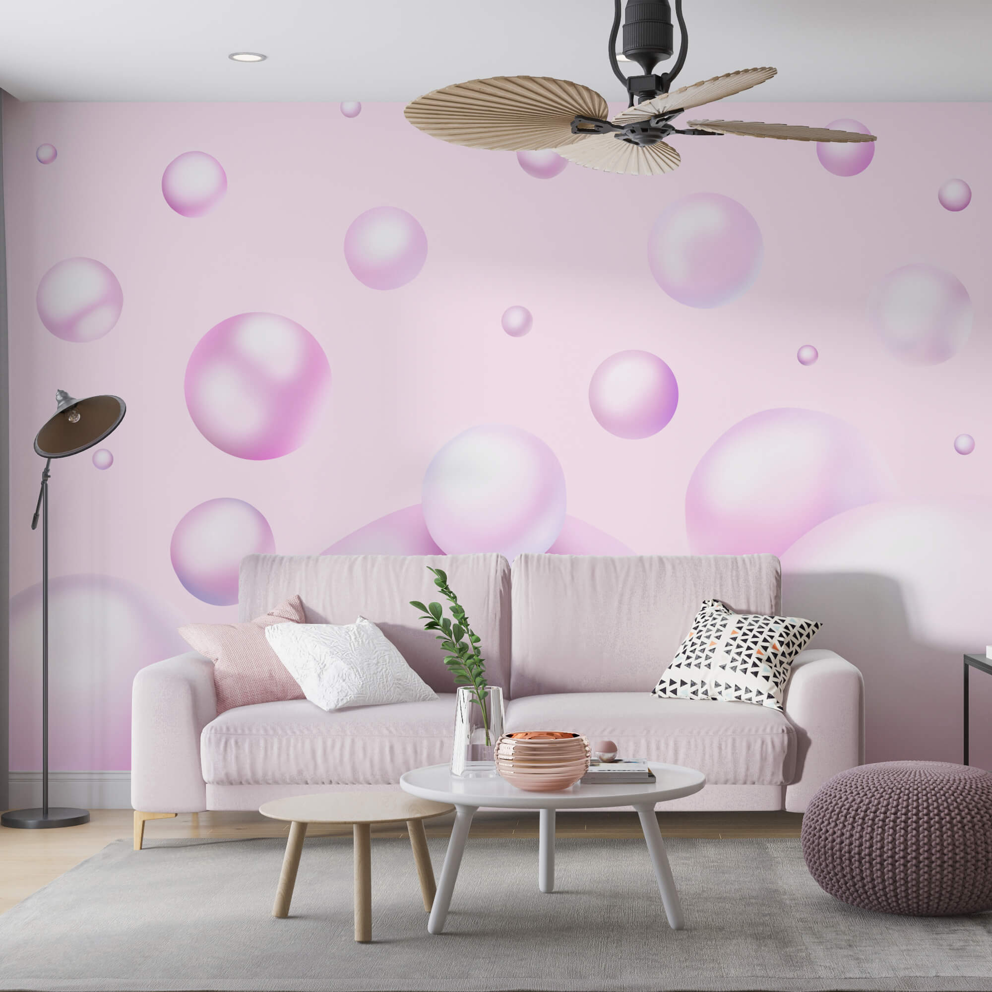 Group of pink bubbles
