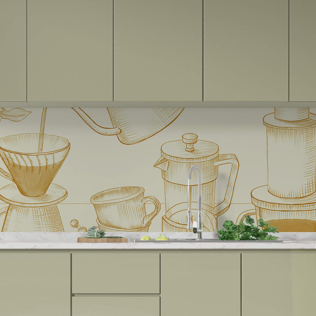 Drawing of coffee brewing Drawing of coffee brewing