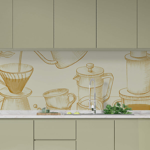 Drawing of coffee brewing Drawing of coffee brewing