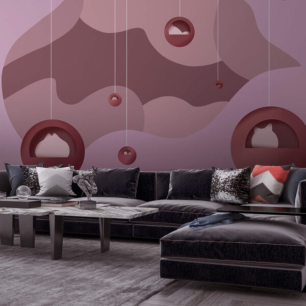 Purple and pink background with balls Purple and pink background with balls