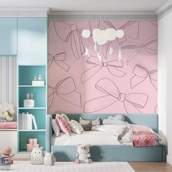 Pattern of bows on a pink background Pattern of bows on a pink background