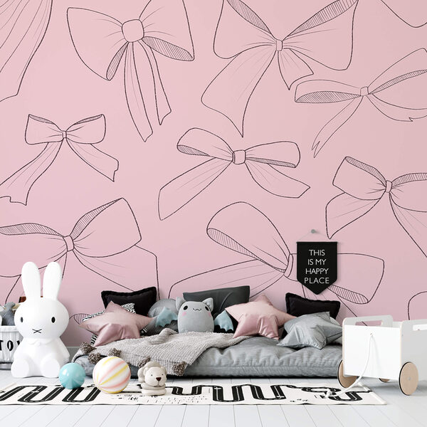 Pattern of bows on a pink background Pattern of bows on a pink background