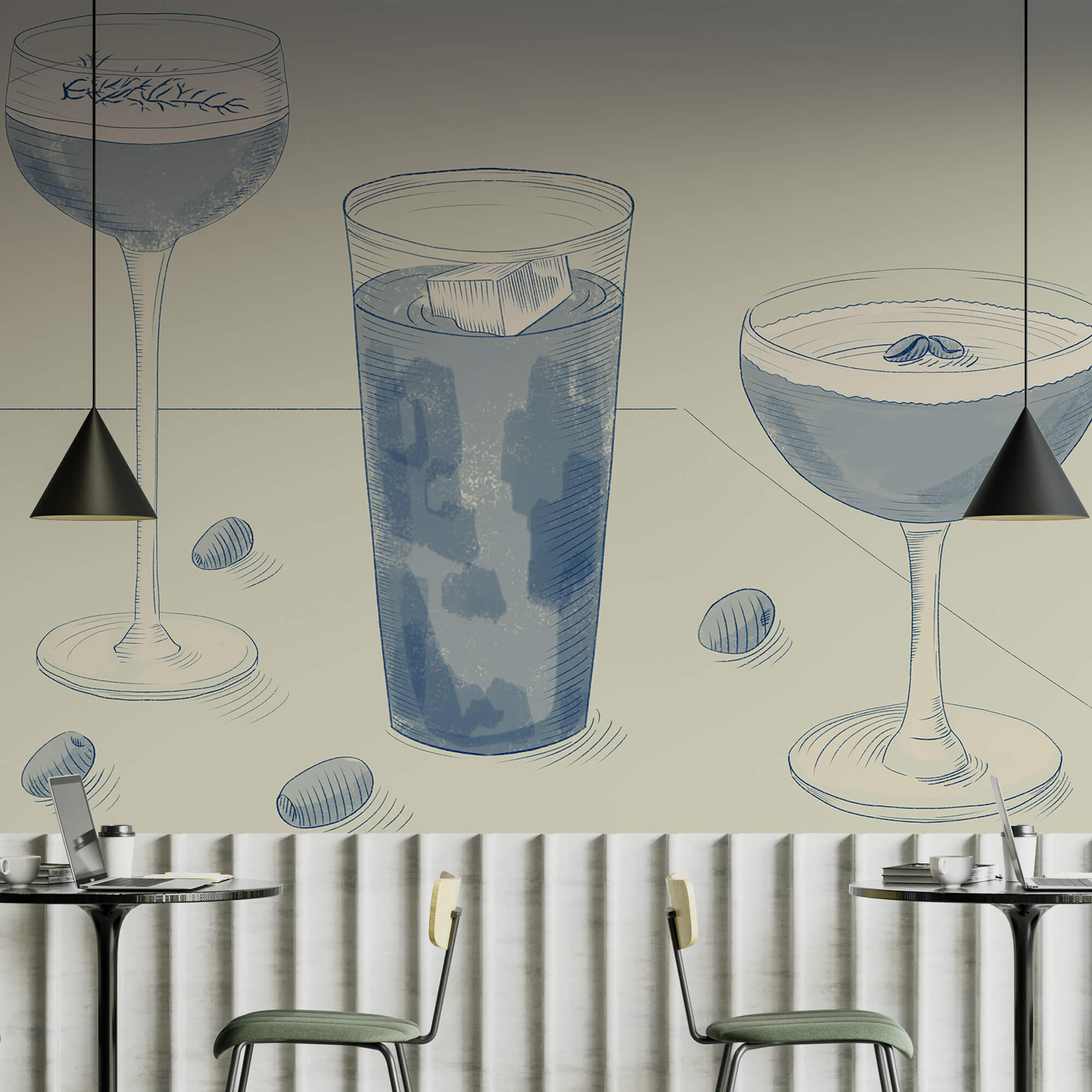 Group of glasses of drinks Group of glasses of drinks