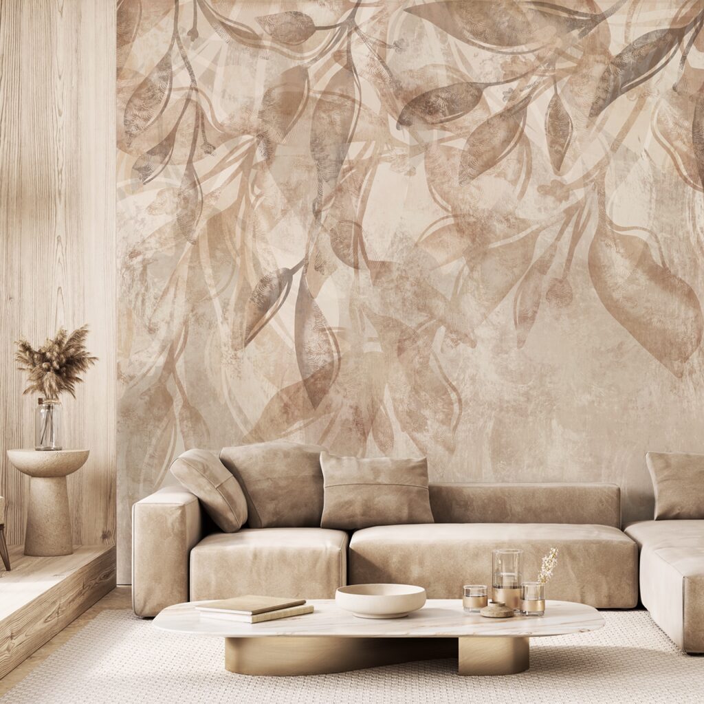 Delicate leaves in soft tones