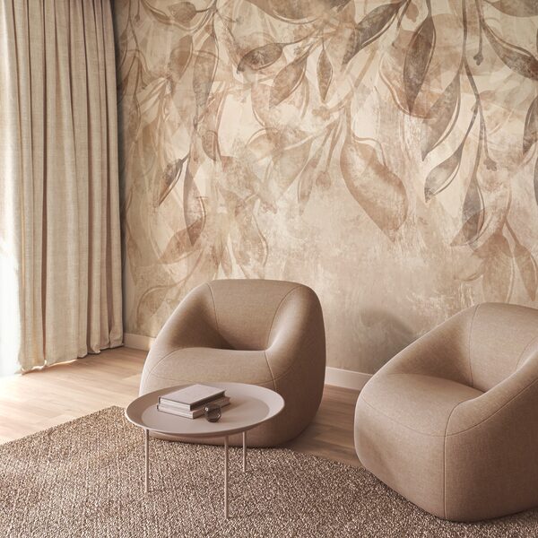 Delicate leaves in soft tones